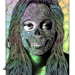 DOOODLEGOD 'Clarice Sugar Skull' Augmented Reality Animation Art Print - Image 2