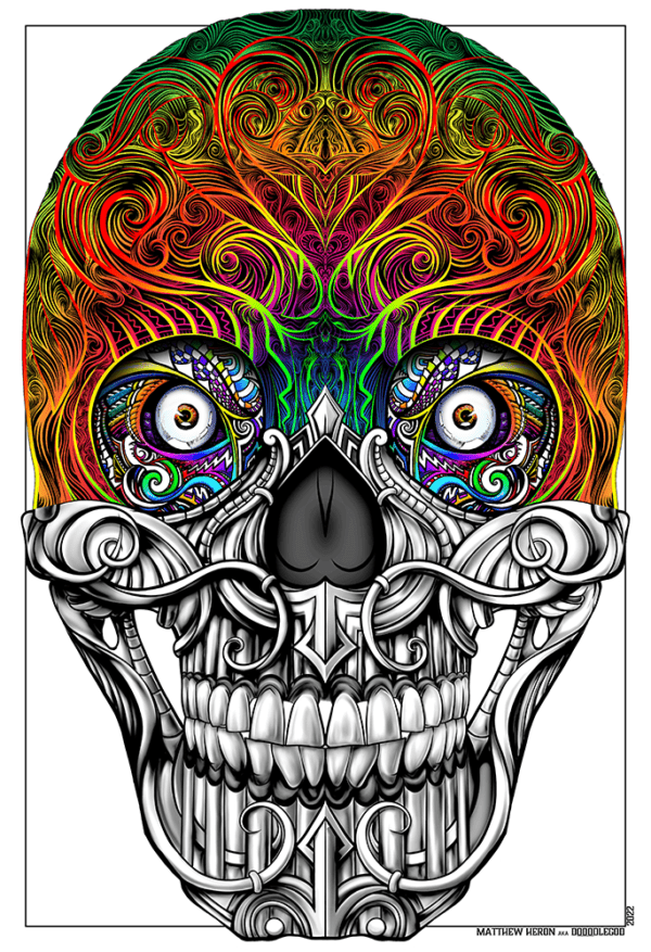 DOOODLEGOD 'DOOODLEGOD Skull' Augmented Reality Animation Art Print - Image 2