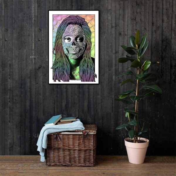 DOOODLEGOD 'Clarice Sugar Skull' Augmented Reality Animation Art Print