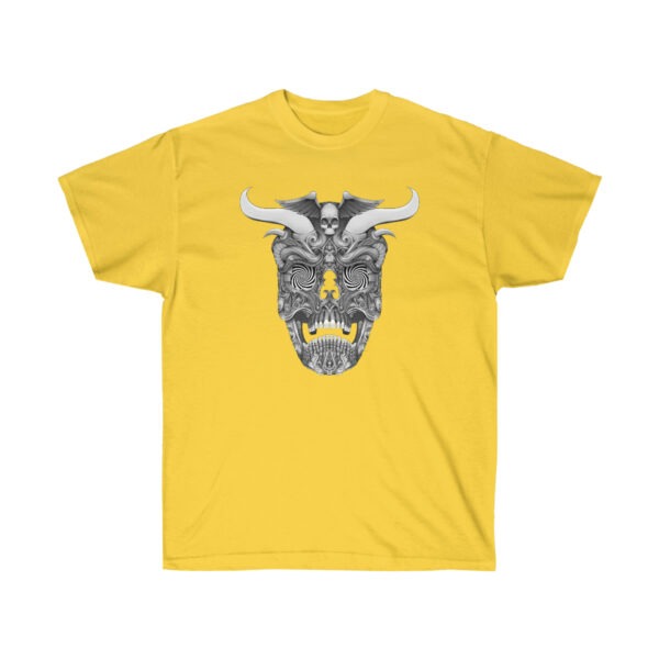 Trippy Horned Skull Unisex Ultra Cotton Tee - Image 7