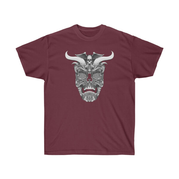 Trippy Horned Skull Unisex Ultra Cotton Tee - Image 6