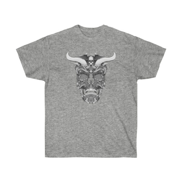 Trippy Horned Skull Unisex Ultra Cotton Tee - Image 3