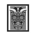 Trippy Horned Skull Framed poster