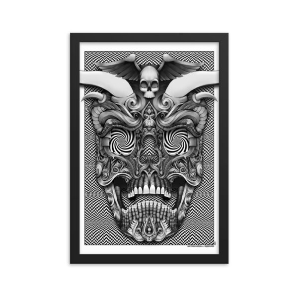 Trippy Horned Skull Framed poster - Image 2